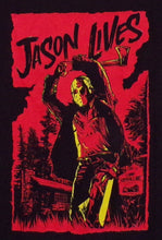 Load image into Gallery viewer, new jason lives youth silkscreen horror t-shirt available in xs-xl youth unisex movie kids jason voorhees girl boy apparel shirts tops
