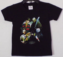 Load image into Gallery viewer, New &quot;Leading Men Of Horror&quot; Youth Silkscreen Horror Shirt. Available In XS-XL Youth.
