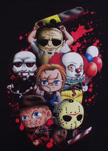 Load image into Gallery viewer, New &quot;Chibi Horror Collage&quot; Unisex Silkscreen T-Shirt. Available From Small-3XL.
