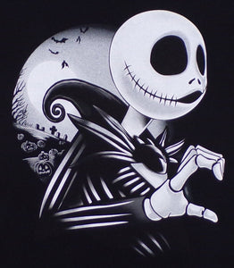 New "Jack Skellington Half Heart" Men's Silkscreen T-Shirt. Available From Small-3XL.