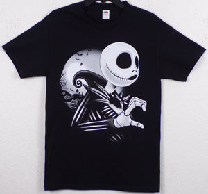 New "Jack Skellington Half Heart" Men's Silkscreen T-Shirt. Available From Small-3XL.