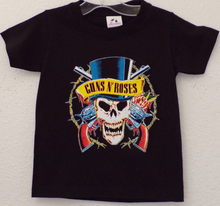 Load image into Gallery viewer, New &quot;Guns N Roses Skull &amp; Guns&quot; Youth Silkscreen T-Shirt. Available In XS-XL.
