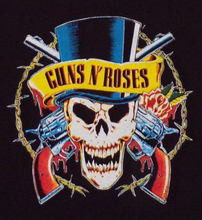 Load image into Gallery viewer, New &quot;Guns N Roses Skull &amp; Guns&quot; Youth Silkscreen T-Shirt. Available In XS-XL.
