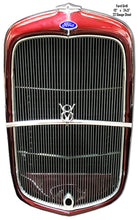 Load image into Gallery viewer, &quot;1932 Ford Grill Laser Cut-Out Hot Rod Sign in Blue Blood Red, showcasing intricate detailing and classic design. - Laser Cut Out
