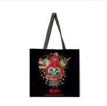 Load image into Gallery viewer, New &quot;Killer Klowns Go Prada Staxx&#39; Canvas Tote Bags. Canvas Tote Bags. Image Is Printed On Both Sides.
