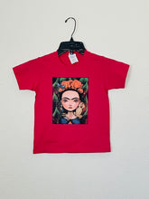 Load image into Gallery viewer, New &quot;Frida Kahlo As A Kid With Monkey&quot; Youth Silkscreen T-Shirt. Available From XS-XL Youth.
