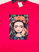 Load image into Gallery viewer, New &quot;Frida Kahlo As A Kid With Monkey&quot; Youth Silkscreen T-Shirt. Available From XS-XL Youth.
