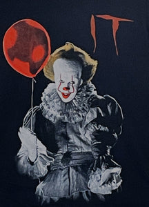 New "Horror Pennywise IT Clown W/Red Balloon" Youth Silkscreen Horror T-Shirt. Available In XS-XL Youth.