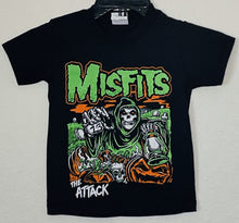 Load image into Gallery viewer, new misfits the attack youth silkscreen t-shirt available from XS-XL youth unisex music girls boy apparel shirts tops kids children
