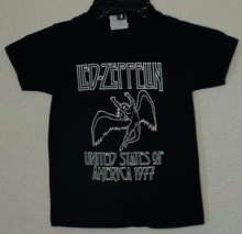 Load image into Gallery viewer, New &quot;Led Zeppelin USA 1977&quot; Youth Silkscreen Band T-Shirt. Available In XS-XL Youth.
