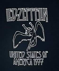 New "Led Zeppelin USA 1977" Youth Silkscreen Band T-Shirt. Available In XS-XL Youth.