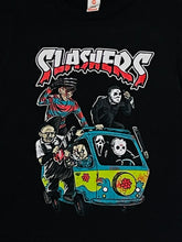 Load image into Gallery viewer, New &quot;Slashers Mystery Machine&quot; Youth Horror Silkscreen T-Shirt. Available In XS-XL Youth.
