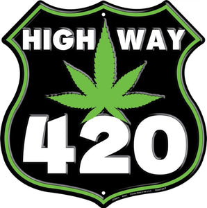 New "Highway 420" Embossed Aluminum Die Cut Sign. 12"Tall x 12"Wide In Diameter.