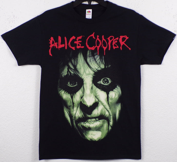 New ’Alice Cooper - Green Face’ Unisex Silkscreen T-Shirt. Available From Small-3XL. - Small - Men’s Short Sleeve Shirt