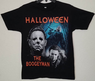 halloween michael myers the boogey man adult silkscreen t-shirt Available from small-3xl unisex movies horror adult apparel shirts tops clothing