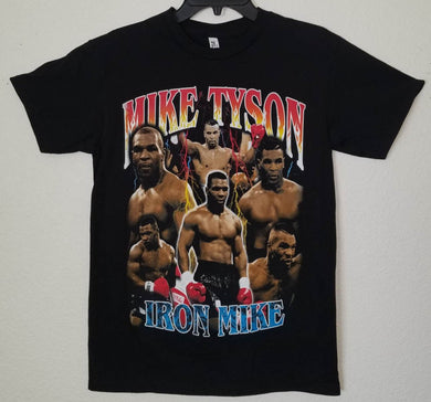 iron mike tyson picture collage adult silkscreen t-shirt available from small-3xl unisex sports apparel adult shirts tops