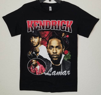 kendrick lamer red w rose adult silkscreen shirt available from small-3xl unisex rap music hip hop apparel adult shirt tops