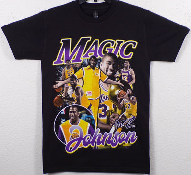 New ’Magic Johnson’ Adult Silkscreen T-Shirt. Available From Small-3XL. - Unisex Short Sleeve Shirt