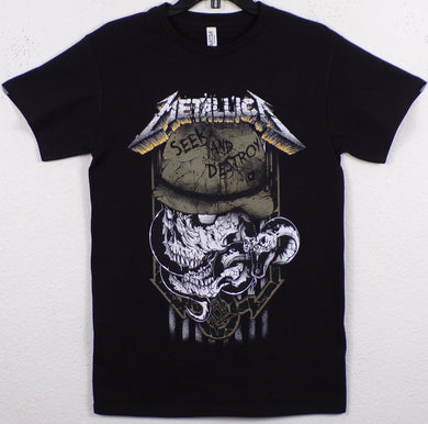 New ’Metallica - Seek And Destroy’ Adult Silkscreen T-Shirt. Available In Small-3XL. - Unisex Short Sleeve Shirt