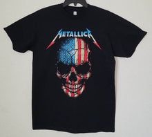 Load image into Gallery viewer, metallica usa skull adult silkscreen t-shirt available from small-3xl unisex music adult apparel hard rock shirts tops
