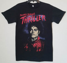 Load image into Gallery viewer, michael jackson thriller adult silkscreen t-shirt available from small-3xl unisex pop music apparel adult shirts tops
