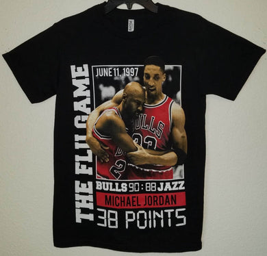 new michael jordan scottie pippen flu game unisex silkscreen t-shirt available from small-3xl women unisex sports men apparel adult shirts tops