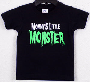 Mommy's Little MONSTER" Youth Silkscreen T-Shirt featuring a bold graphic design, perfect for kids who like to stand out. Available in XS-XL