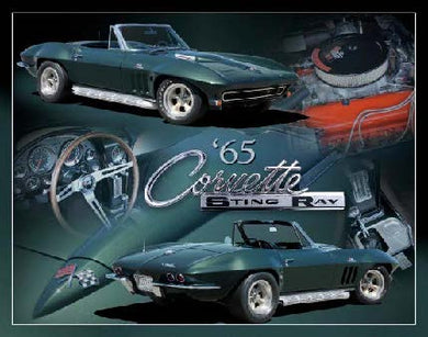 New ’1965 Corvette Stingray’ Man Cave Wall Décor Metal Sign. 15’’W x 12’’H. - Metal Sign