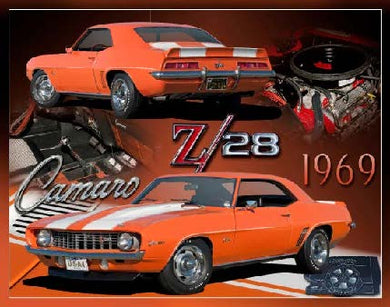 New ’1969 Chevrolet Camaro Z/28’’ Wall Décor Metal Sign. 15’’W x 12’’H. - Metal Sign