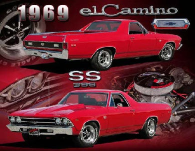 New ’1969 El Camino SS 396’’ Chevy Wall Décor Metal Sign. 15’’W x 12’’H. - Metal Sign