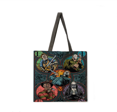 New ’5 Circle Horror Characters’ Canvas Tote Bags. Image Is Printed On Both Sides. - Handbags