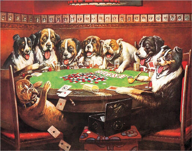 New ’8 Druken Dogs Playing Cards’ Wall Decor Shop Metal Sign. 16’’W x 12.5’’H. - Metal Sign