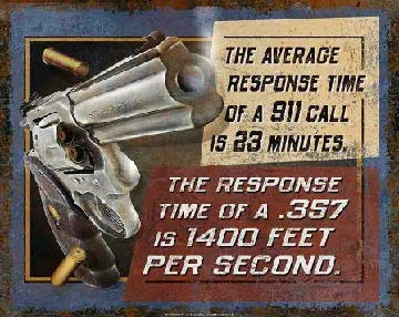 New ’Average Response Time’ Home Protection Wall Décor Metal Sign. 15’’W x 12’’H. - Metal Sign