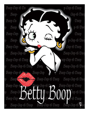 New ’Betty Boop Blowing A Kiss’ Mom Cave Metal Sign. 12.5’’W x 16’’H. - Metal Sign