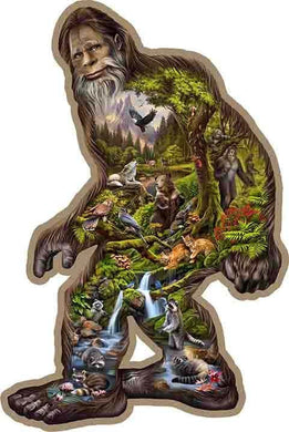 New ’Bigfoot Sasquatch Color Picture’ Shaped Embossed Metal Sign. 13’’W x 19.5’’H. - Shaped Signs