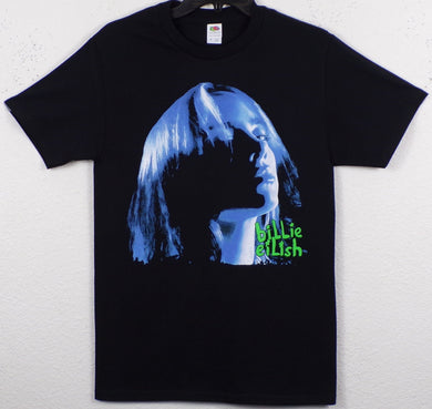 New ’Billie Eilish - Blue Tint’ Unisex Silkscreen T-Shirt. Available From Small-3XL. - Small - Men’s Short Sleeve Shirt