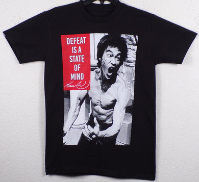 New ’Bruce Lee - Defeat Is State Of Mind’ Unisex Silkscreen T-Shirt. Available From Small-2XL. - Small - Men’s Short