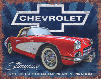 New ’Chevrolet Stingray’ Muscle Car Wall Decor Metal Sign. 16’’W x 12.5’’H. - Metal Sign