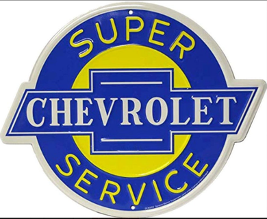 new chevy super service 24 inch round embossed aluminum sign garage sign metal sign wall decor trucks general motors chevrolet cars auto novelty