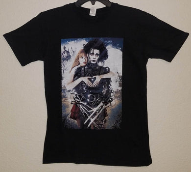 new edward scissorhands kim w heart mens silkscreen t-shirt available from small-3xl women unisex movies men apparel adult tim burton shirts tops