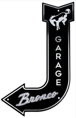 New ’Ford Bronco’ Bent Arrow Die Cut Sign Bent Arrow Embossed Aluminum Die Cut Sign. 11.5’’ Wide x 17.5’’ Tall