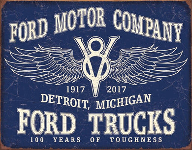 New ’Ford Motor Company V8 Ford Trucks’ Man Cave Shop Metal Sign. 16’’W x 12.5’’H. - Metal Sign