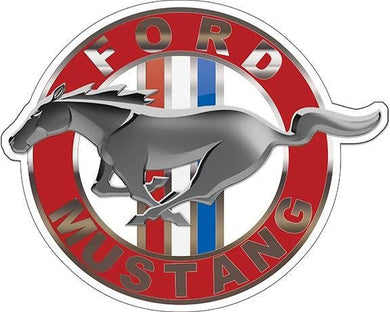 New ’Ford Mustang Pony’ Shaped Metal Sign 17.25’’Wide x 14’’Tall Round Diameter - Shaped Signs