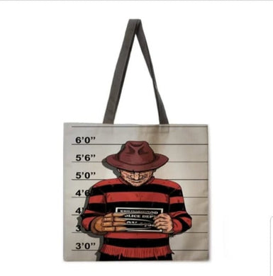 New ’Freddy Krueger Mugshot’ Canvas Tote Bags. Image Is Printed On Both Sides. - Handbags