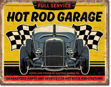 new full service hot rod garage man cave wall art shop metal sign 16width x 12.5height wall decor trucks transportation mopar general motors ford cars auto novelty