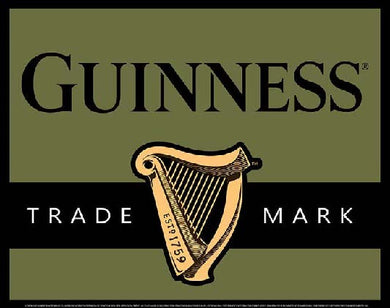 new guinness harp logo man cave wall decor metal sign 16width x 12-5height dublin beer drinks beer cerveza alcohol novelty