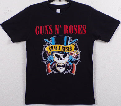 New ’Guns N Roses - Skull And Guns’ Unisex Silkscreen T-Shirt. Available From Small-3XL. - Small - Men’s Short Sleeve