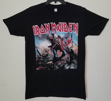 new iron maiden trooper unisex silkscreen t-shirt available from small-2xl women unisex music men hard rock apparel adult shirts tops