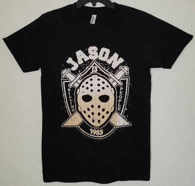 new jason killing people since 1985 unisex silkscreen t-shirt available from small-3xl women unisex movie men horror apparel adult jason