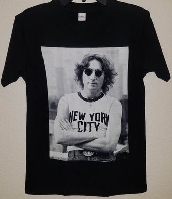 new john lennon new york city unisex silkscreen t-shirt available from small-3xl women unisex the beatles music men apparel adult shirts tops